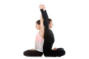 Beginner two person yoga poses for flexibility and balance